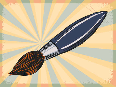 stylish, vintage, grunge background with paintbrushのイラスト素材