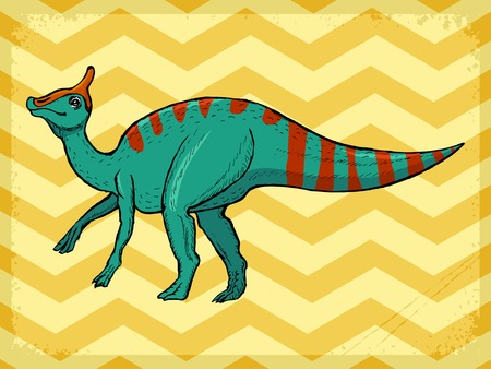 stylish, vintage, grunge background with dinosaurのイラスト素材