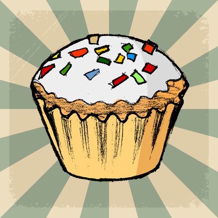 stylish, vintage, grunge background with cakeのイラスト素材