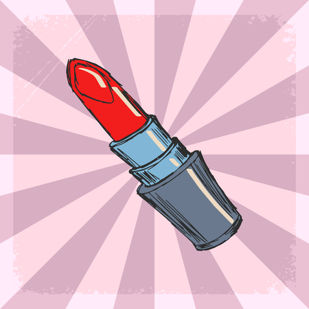 vintage, grunge background with lipstickのイラスト素材