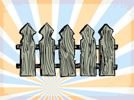 vintage, grunge background with wooden fenceのイラスト素材