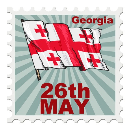 post stamp of national day of Georgiaのイラスト素材