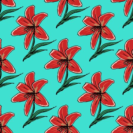 sample of seamless background with flowerのイラスト素材
