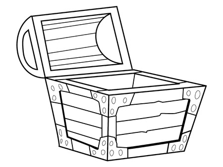 outline illustration of vintage cofferのイラスト素材