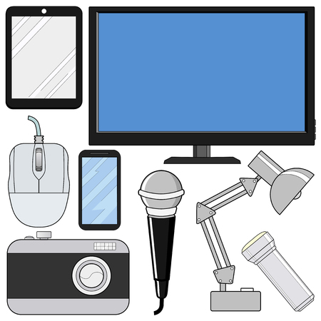 set of consumer electronicsのイラスト素材