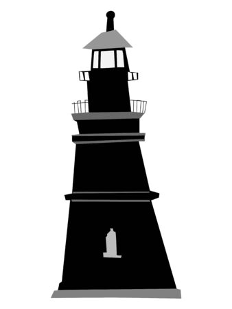 A silhouette of lighthouseのイラスト素材