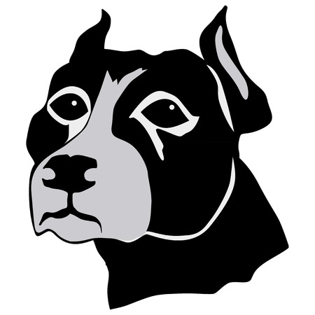 Silhouette of pit bullのイラスト素材