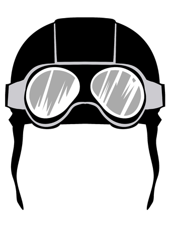 Silhouette of aviation helmetのイラスト素材