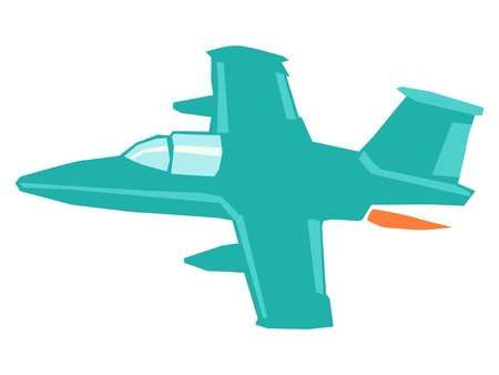 vector illustration of military jet airplaneのイラスト素材