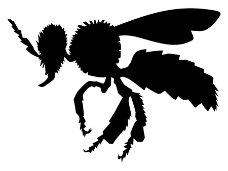 vector silhouette of ordinary bee, side viewのイラスト素材