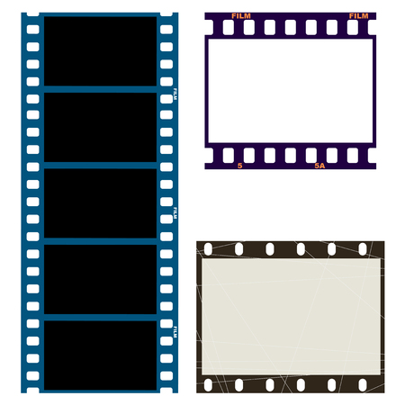 photo and movie film frames, vintage motivesのイラスト素材