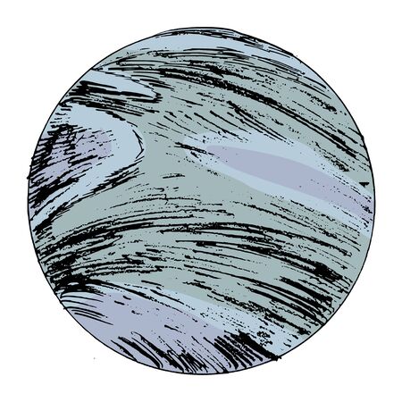Hand drawn, sketch, vector illustration of Venus. Named for Roman goddess of love. Second planet of Solar system. Venus is planet of Earth type. Motive of astronomy and space researchのイラスト素材