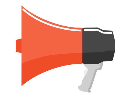 Colourful, vector illustration of loudspeaker, side view. Motive of communicationのイラスト素材