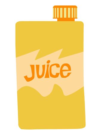 Vector, colored illustration of box of juice. Topics of food and drinksのイラスト素材