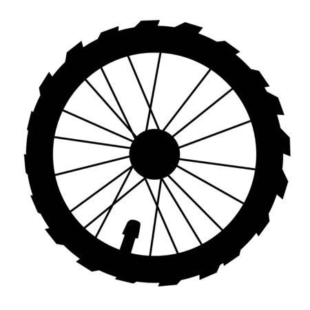 Vector silhouette of bicycle wheel. Motives of transport, bicycle, sportのイラスト素材