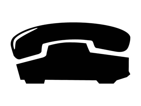Vector silhouette of office phone. Motives of office, objects, business, workplace, working, white collarのイラスト素材