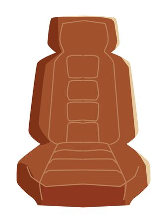 Vector, colored illustration of car seat, front view. Topics of transportation, car accessory, automobileのイラスト素材