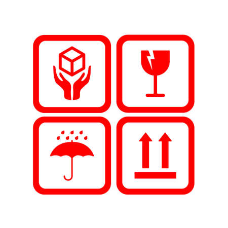 Fragile Set Vector Designのイラスト素材