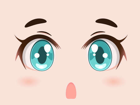 Anime eyes for wallpaper, in Japanese style, Vector illustrationのイラスト素材