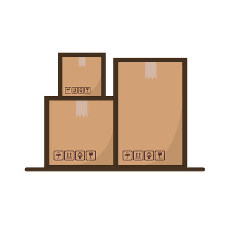 Brown parcel boxのイラスト素材