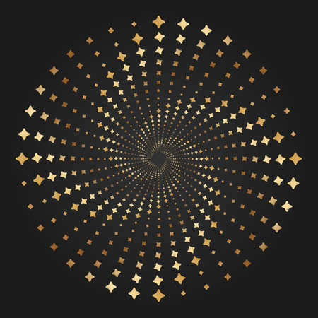 Gold spiral  on dark background, Vector illustrationのイラスト素材