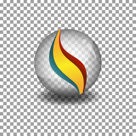 Marble with shadow on transparent background. Vector illustration.のイラスト素材