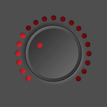 red dot volume button style on dark background.のイラスト素材
