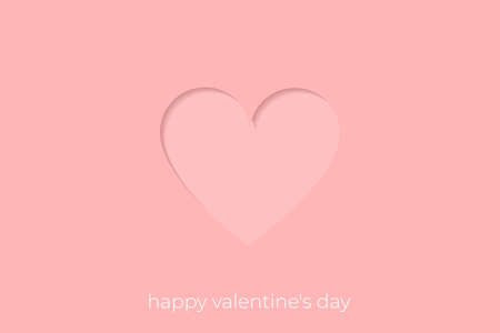Valentines hearts postcard. Paper flying elements on pink background. Vector symbols of love in shape of heart design.のイラスト素材