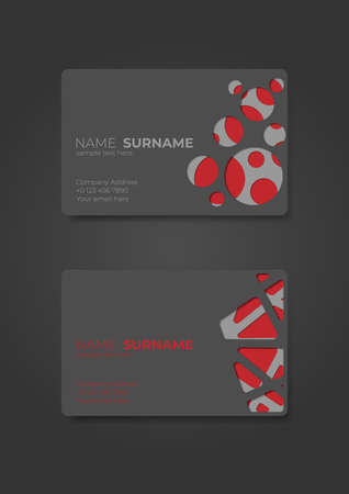 business card template design, Colorful pattern gold edge on a gray background.のイラスト素材