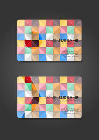 business card template design, pattern design on a Light gray background.のイラスト素材