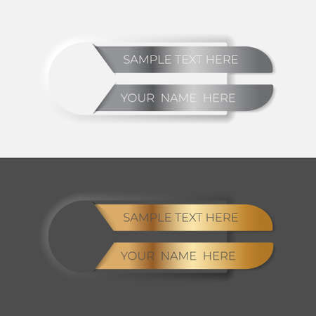 Abstract name list with sample text. Name tag, name card, list of names and contact details. Name banner labels.のイラスト素材