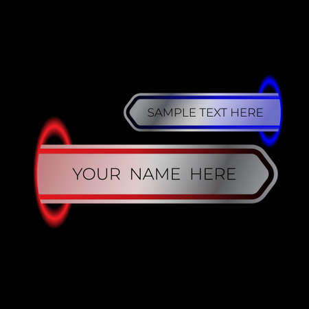 Abstract name list with sample text. Name tag, name card, list of names and contact details. Dimensional gate Name banner labels on Dark background.のイラスト素材