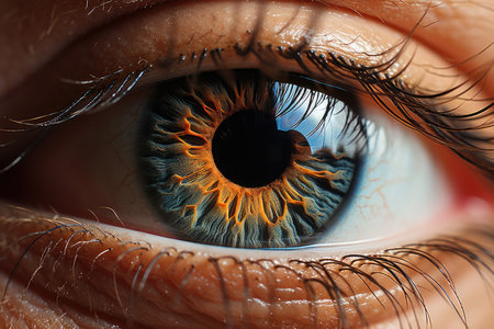 Close up of human eye with beautiful iris. 3D renderingの素材