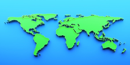 3D render world mapの写真素材