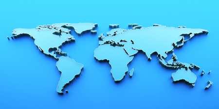 3D render world mapの写真素材