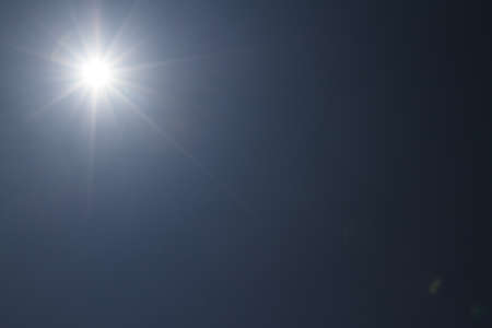 beautiful sun flare in skyの写真素材