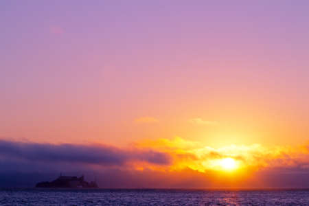 beautiful sunset sky over oceanの写真素材