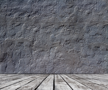 wood floor and stucco  wallの写真素材