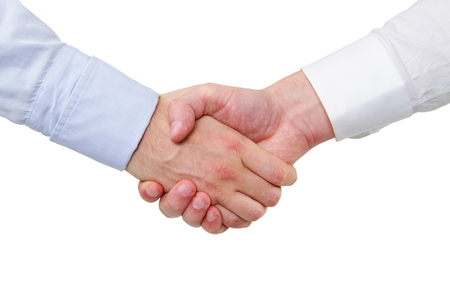 handshake on a white backgroundの写真素材