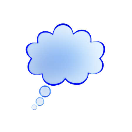 3d render of blue glass speech bubbleの写真素材
