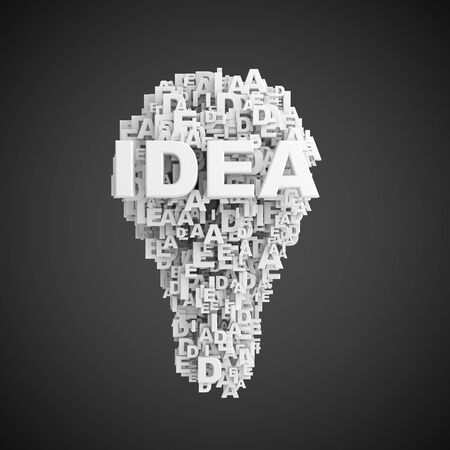 business concept made with words drawing a light bulbの写真素材