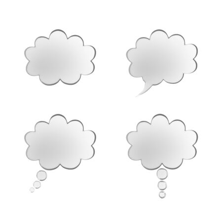 3d render of gray glass speech bubbles setの写真素材