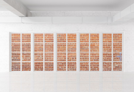 white brick loft with window