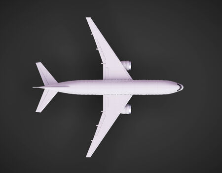 3d render of  airplane on black 