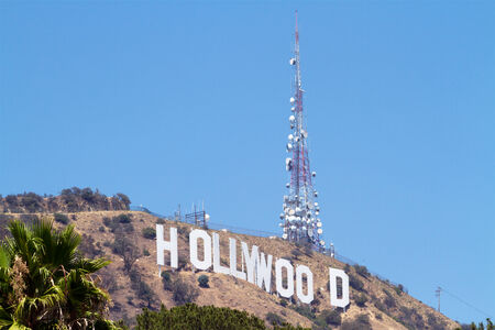 HOLLYWOOD CALIFORNIA - JUNE 30: The world famous landmark Hollywood Sign, on June 30, 2014 in Hollywood Californiaのeditorial素材