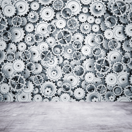 mechanism of gears and cogs backfroundの写真素材