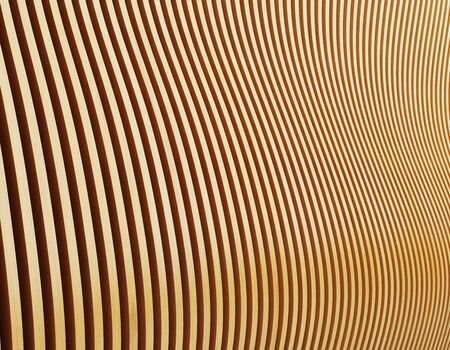 wooden wall in the form of wavesの写真素材