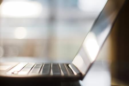 laptop close up, shallow depth of fieldの写真素材