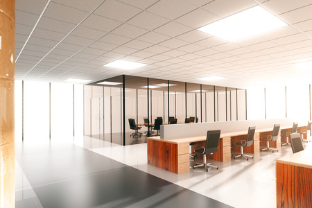 large modern sunny officeの写真素材