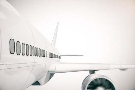 Closeup of airplane wind on light background. 3D Renderingの写真素材